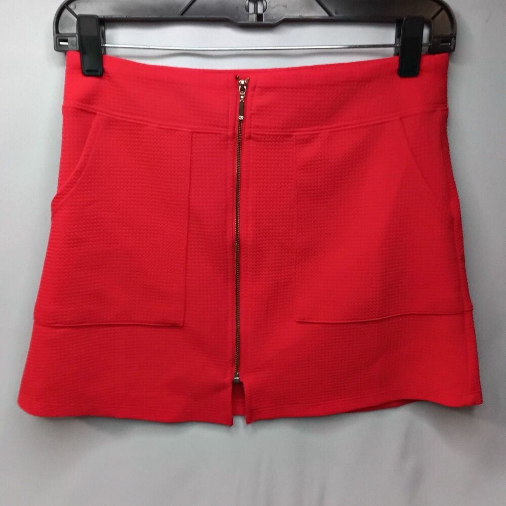 Haute Monde Mini Skirt W/ Pockets Women’s Size Small Pink Coral Zipper NWT